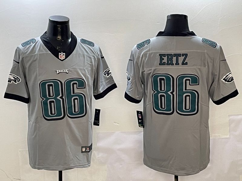Men Philadelphia Eagles 86 Ertz Grey 2025 Nike Vapor Limited NFL Jersey style 3
